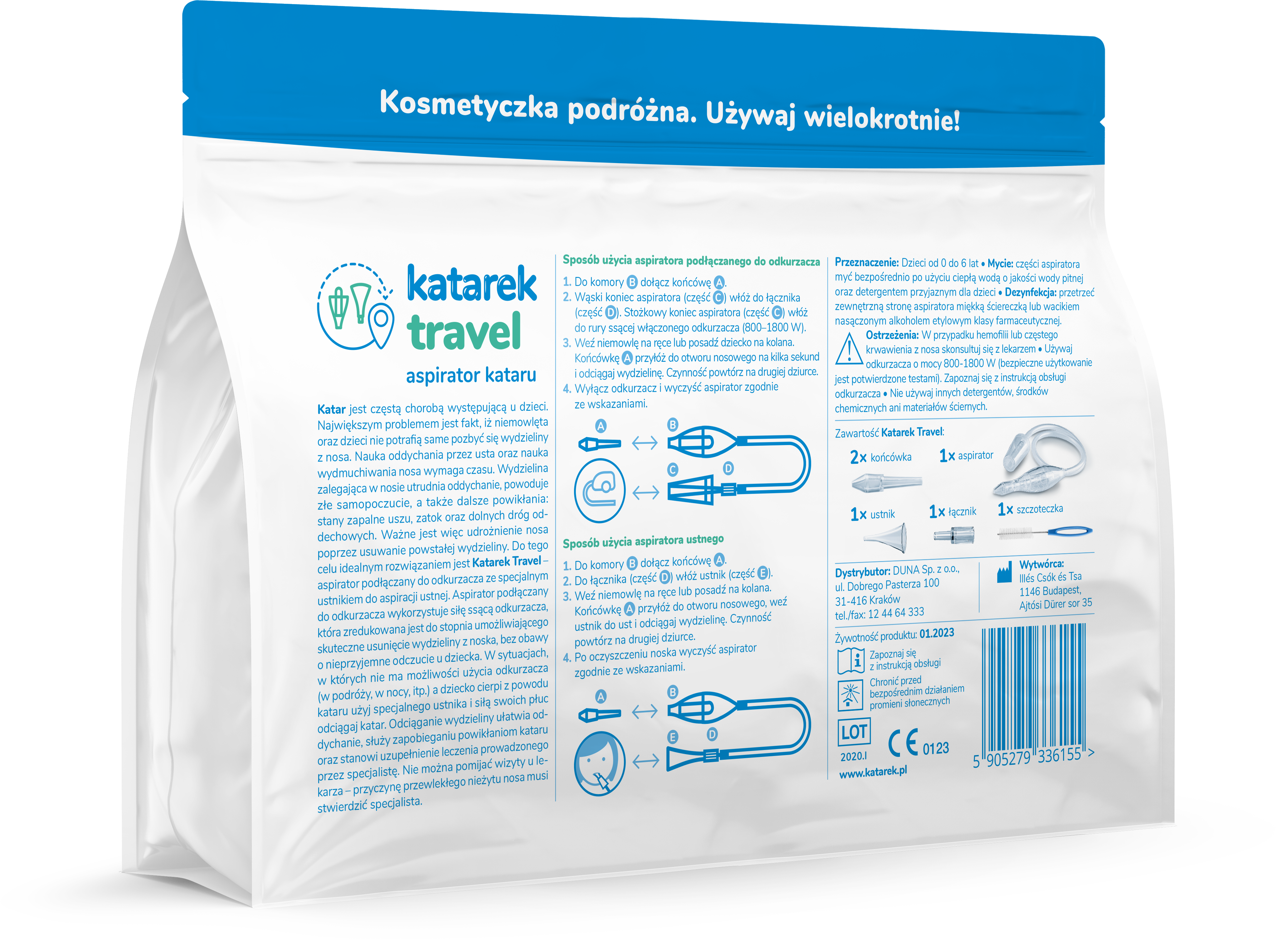 Aspirator podróżny Katarek Travel 2w1