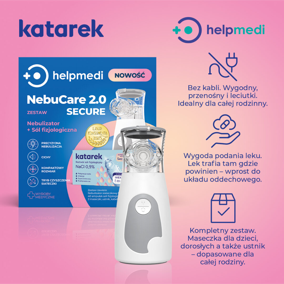 NebuCare 2.0 Secure - nowy cichy nebulizator siateczkowy helpmedi